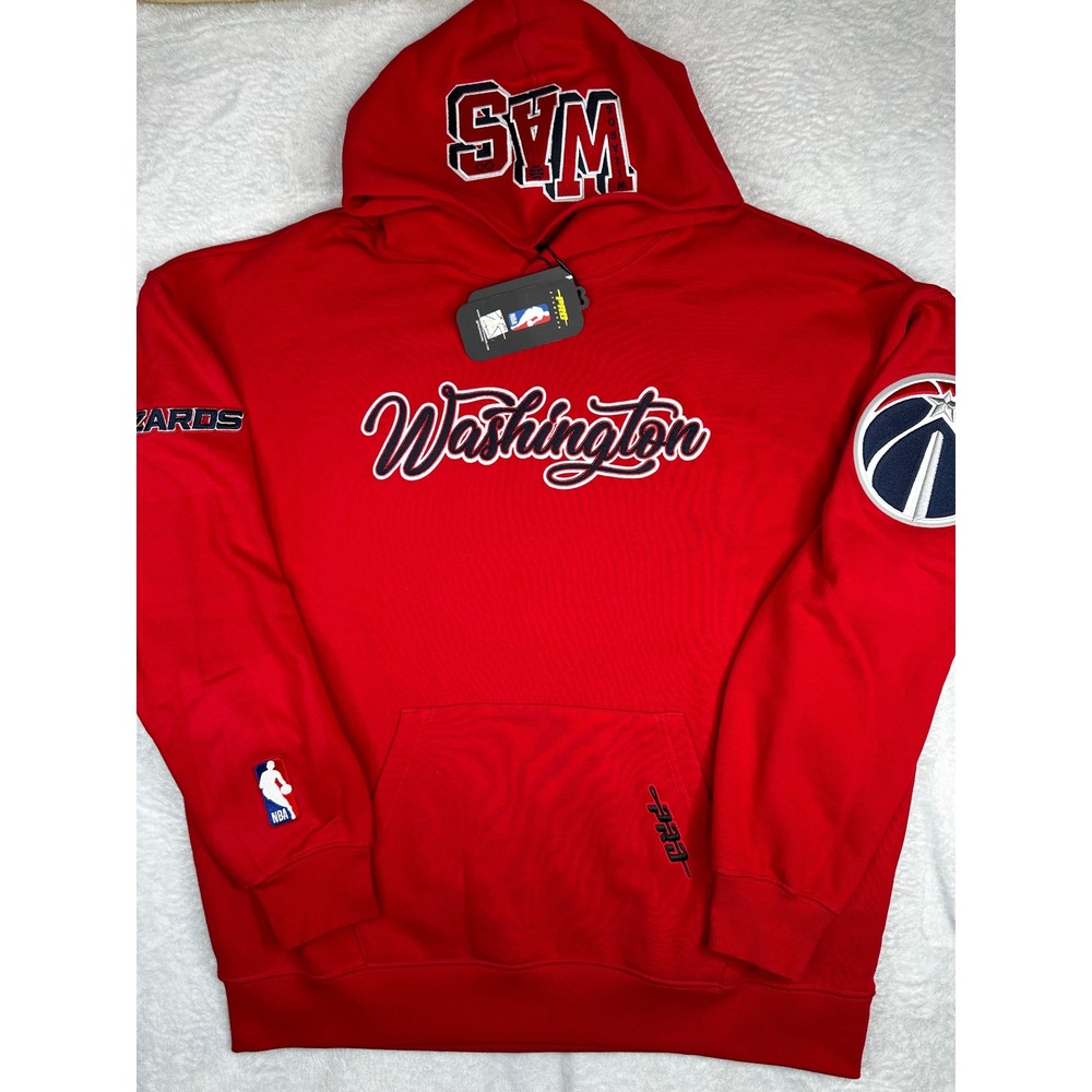 Pro Standard NBA Washington Wizards Red Hoodie Chenille Patch Mens L NEW